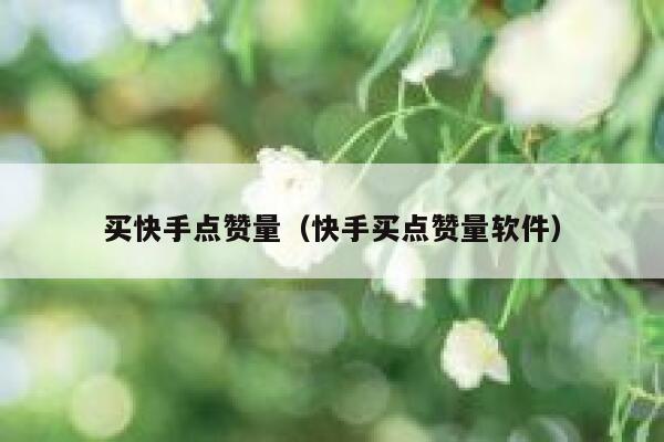 买快手点赞量(快手买点赞量软件) 第1张 买快手点赞量(快手买点赞量软件) 第1张