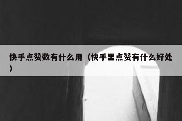 快手点赞数有什么用（快手里点赞有什么好处） 第1张