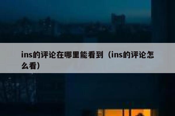 ins的评论在哪里能看到（ins的评论怎么看） 第1张
