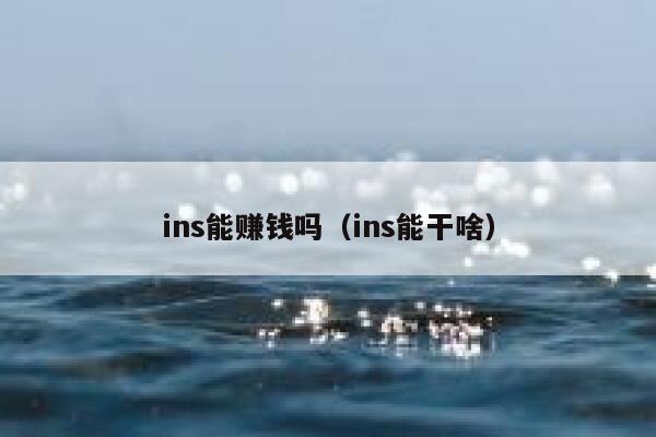 ins能赚钱吗（ins能干啥） 第1张