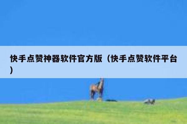 快手点赞神器软件官方版（快手点赞软件平台） 第1张