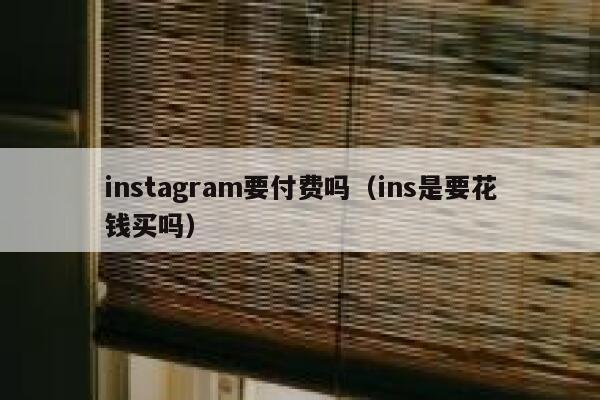 instagram要付费吗（ins是要花钱买吗） 第1张