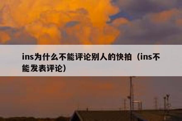 ins为什么不能评论别人的快拍（ins不能发表评论） 第1张