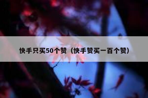 快手只买50个赞（快手赞买一百个赞） 第1张
