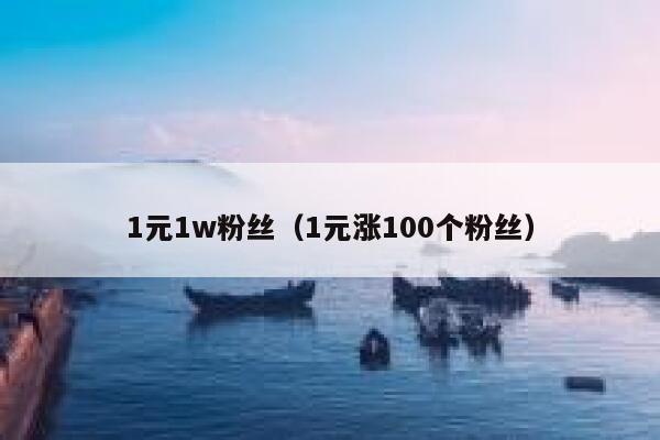 1元1w粉丝（1元涨100个粉丝） 第1张