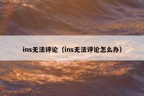 ins无法评论（ins无法评论怎么办） 第1张