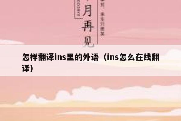 怎样翻译ins里的外语（ins怎么在线翻译） 第1张