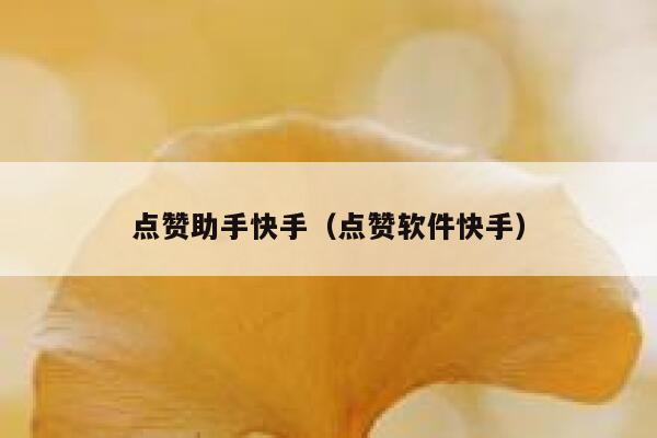 点赞助手快手（点赞软件快手） 第1张