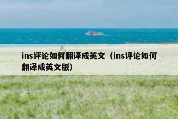 ins评论如何翻译成英文(ins评论如何翻译成英文版) 第1张 ins评论如何翻译成英文(ins评论如何翻译成英文版) 第1张