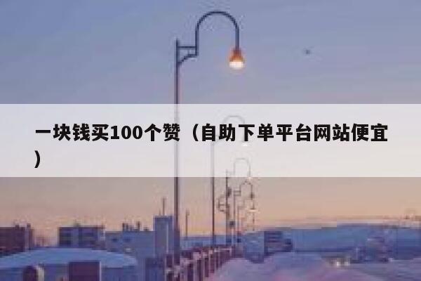 一块钱买100个赞（自助下单平台网站便宜） 第1张