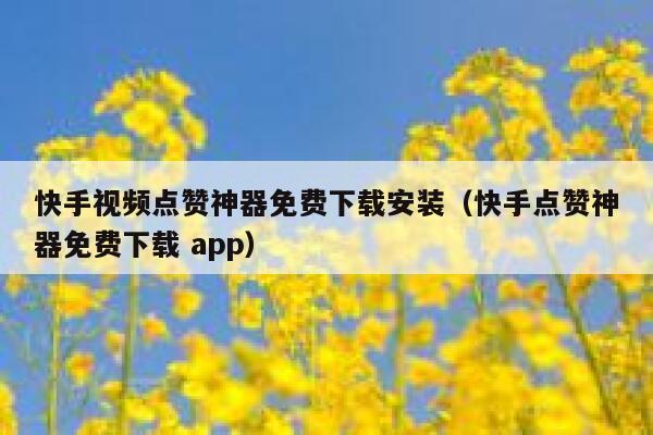 快手视频点赞神器免费下载安装(快手点赞神器免费下载 app) 第1张 快手视频点赞神器免费下载安装(快手点赞神器免费下载 app) 第1张