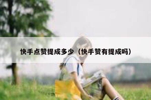 快手点赞提成多少（快手赞有提成吗） 第1张