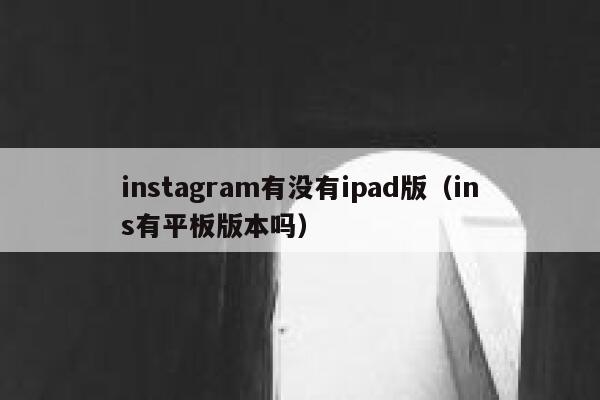 instagram有没有ipad版（ins有平板版本吗） 第1张