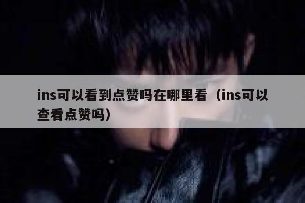 ins可以看到点赞吗在哪里看（ins可以查看点赞吗） 第1张