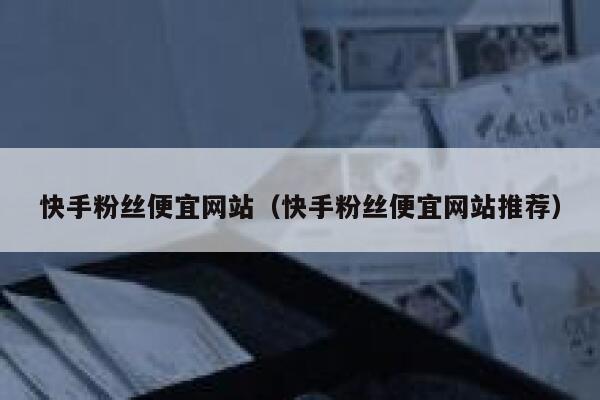 快手粉丝便宜网站（快手粉丝便宜网站推荐） 第1张