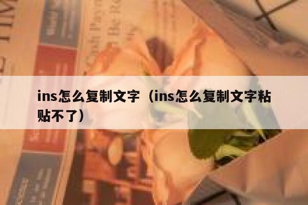 ins怎么复制文字（ins怎么复制文字粘贴不了） 第1张