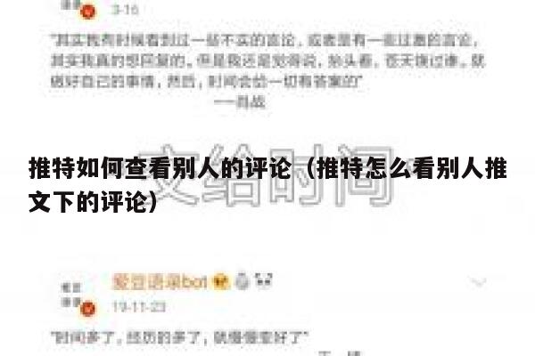 推特如何查看别人的评论（推特怎么看别人推文下的评论） 第1张