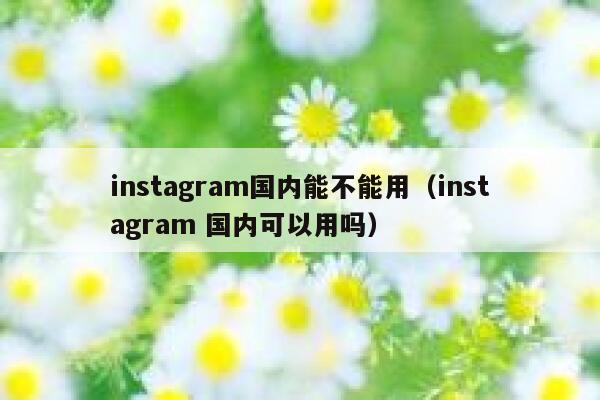 instagram国内能不能用（instagram 国内可以用吗） 第1张