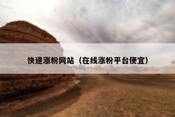 快速涨粉网站（在线涨粉平台便宜） 第1张