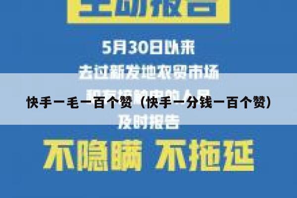 快手一毛一百个赞（快手一分钱一百个赞） 第1张
