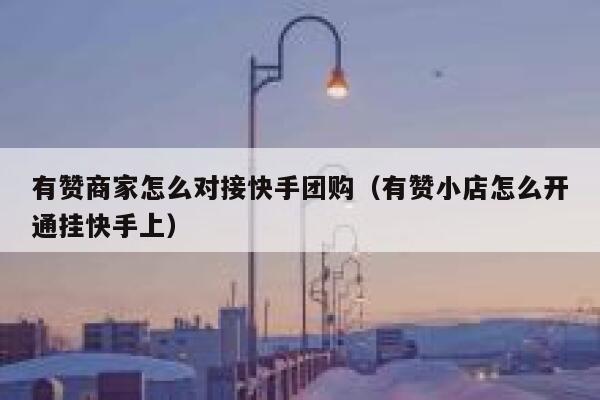 有赞商家怎么对接快手团购（有赞小店怎么开通挂快手上） 第1张