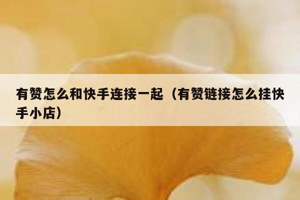 有赞怎么和快手连接一起(有赞链接怎么挂快手小店) 第1张 有赞怎么和快手连接一起(有赞链接怎么挂快手小店) 第1张
