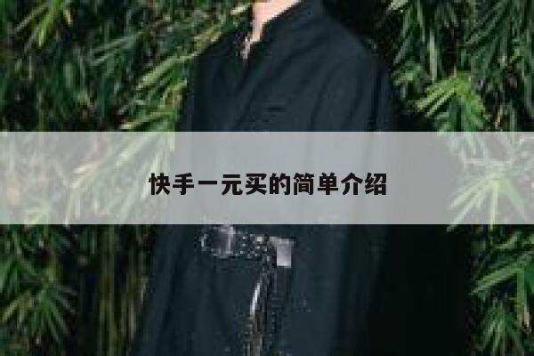 快手一元买的简单介绍 第1张
