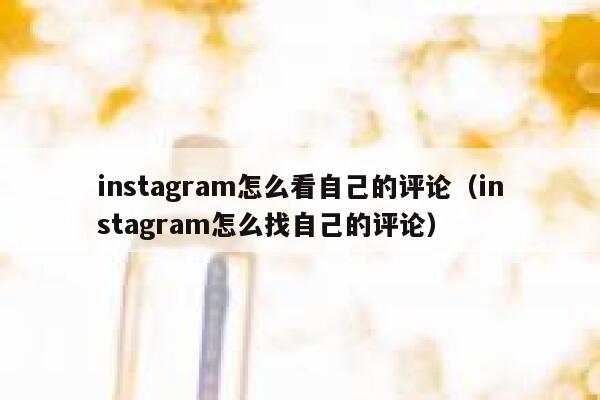 instagram怎么看自己的评论（instagram怎么找自己的评论） 第1张
