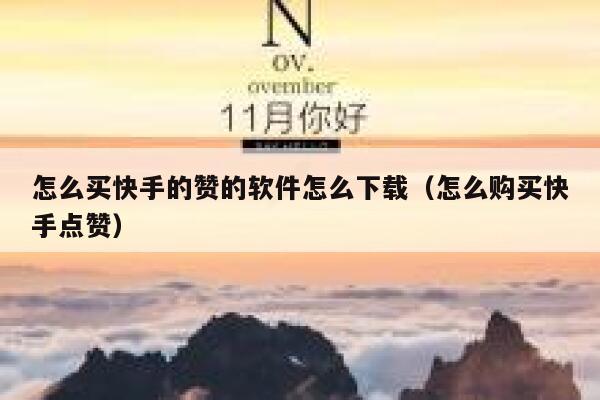 怎么买快手的赞的软件怎么下载（怎么购买快手点赞） 第1张