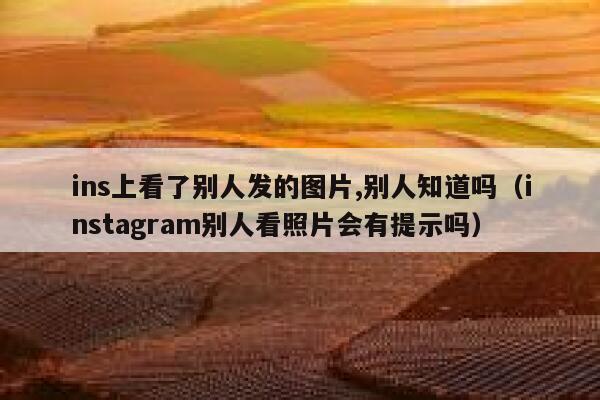 ins上看了别人发的图片,别人知道吗（instagram别人看照片会有提示吗） 第1张