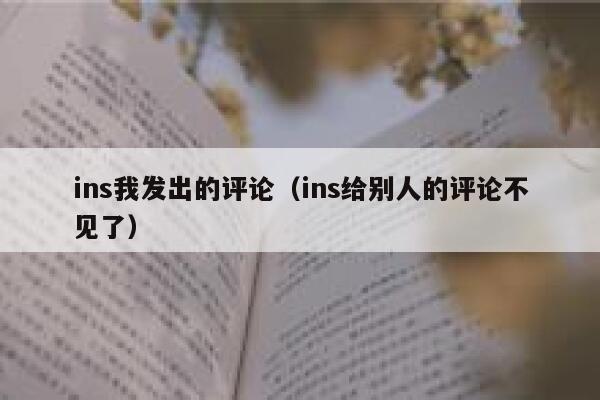 ins我发出的评论（ins给别人的评论不见了） 第1张