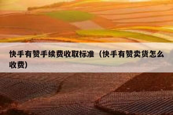 快手有赞手续费收取标准（快手有赞卖货怎么收费） 第1张
