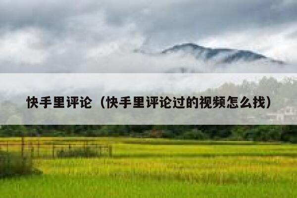 快手里评论(快手里评论过的视频怎么找) 第1张 快手里评论(快手里评论过的视频怎么找) 第1张