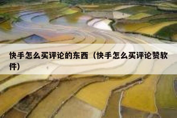 快手怎么买评论的东西（快手怎么买评论赞软件） 第1张