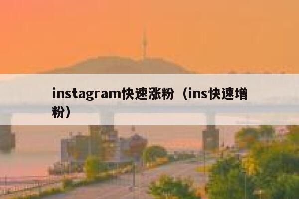 instagram快速涨粉（ins快速增粉） 第1张