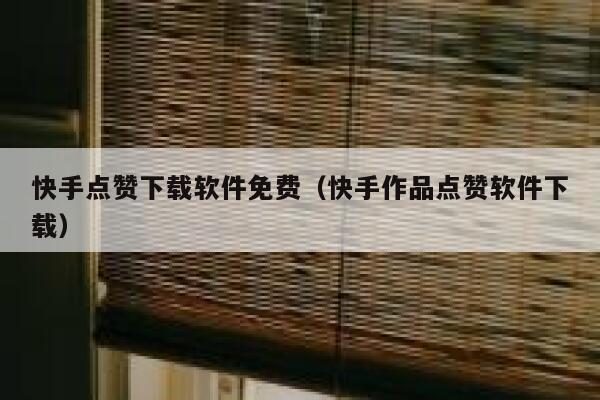 快手点赞下载软件免费（快手作品点赞软件下载） 第1张