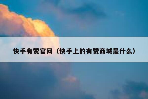快手有赞官网（快手上的有赞商城是什么） 第1张