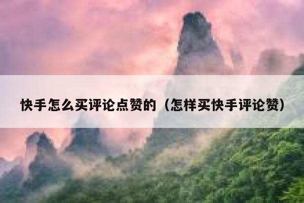 快手怎么买评论点赞的（怎样买快手评论赞） 第1张
