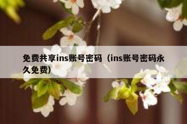 免费共享ins账号密码（ins账号密码永久免费） 第1张