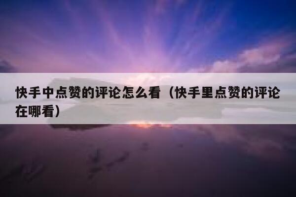 快手中点赞的评论怎么看(快手里点赞的评论在哪看) 第1张 快手中点赞的评论怎么看(快手里点赞的评论在哪看) 第1张