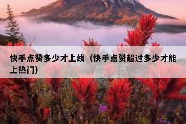 快手点赞多少才上线（快手点赞超过多少才能上热门） 第1张