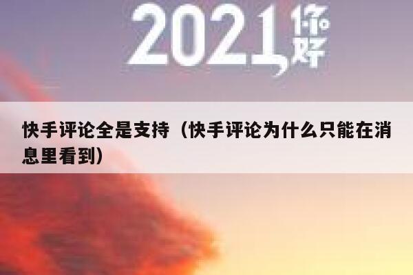 快手评论全是支持（快手评论为什么只能在消息里看到） 第1张