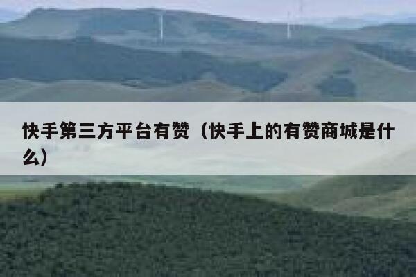 快手第三方平台有赞(快手上的有赞商城是什么) 第1张 快手第三方平台有赞(快手上的有赞商城是什么) 第1张