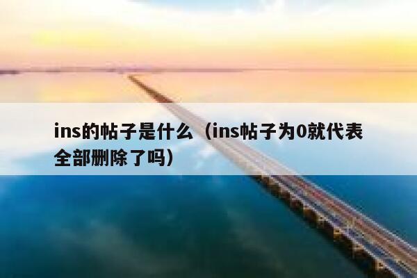ins的帖子是什么（ins帖子为0就代表全部删除了吗） 第1张