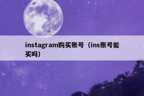 instagram购买账号（ins账号能买吗） 第1张