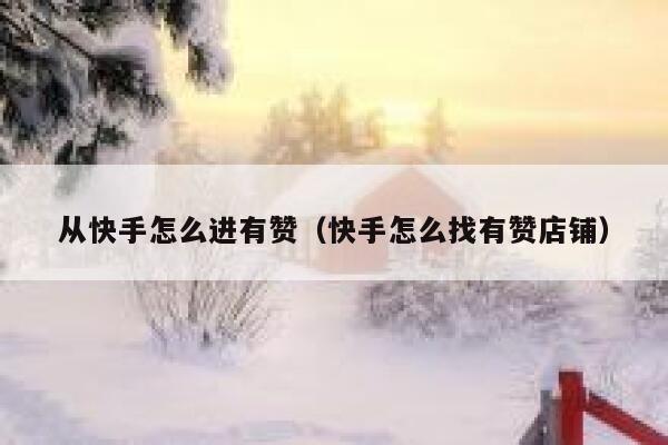 从快手怎么进有赞（快手怎么找有赞店铺） 第1张