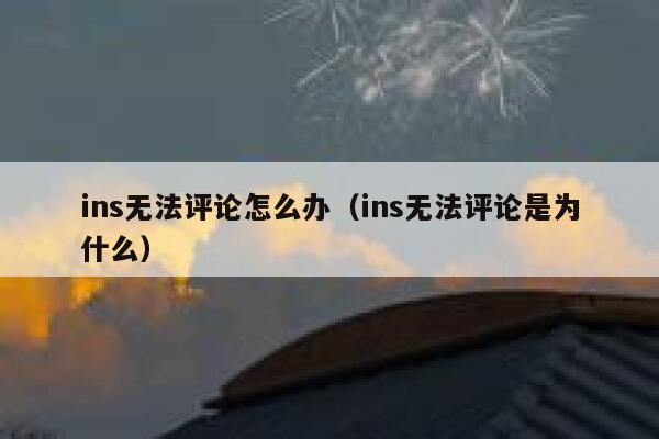 ins无法评论怎么办(ins无法评论是为什么) 第1张 ins无法评论怎么办(ins无法评论是为什么) 第1张
