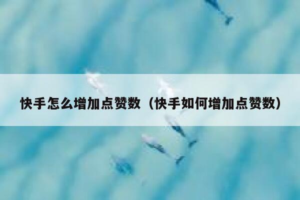 快手怎么增加点赞数（快手如何增加点赞数） 第1张