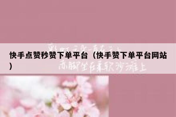 快手点赞秒赞下单平台（快手赞下单平台网站） 第1张