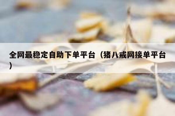 全网最稳定自助下单平台（猪八戒网接单平台） 第1张